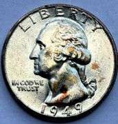Utter Gem 1949 D Washington Quarter.