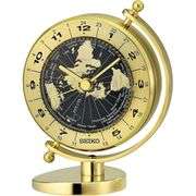 Seiko World Timer Desk Clock with Brass Case
