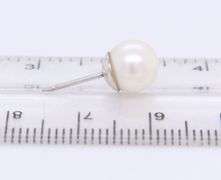 14kt White gold 7.5mm-8mm pearl stud earrings