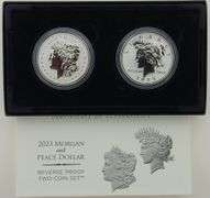 2023-S Set Morgan & Peace Dollar, Reverse Proof, 2 Coins PR OGP