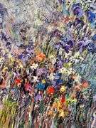 Textured Impressionist French Lavender Garden Painting