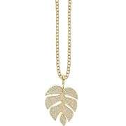 0.48 ctw leavs shape D, VVS1 lab grown diamond with 18" 14k gold pendent