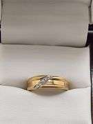 14k yellow gold diamond band, size 6.5 -4.5 gr