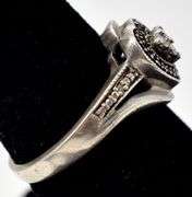 Diamond Chip Heart Ring with Accents in Sterling Silver