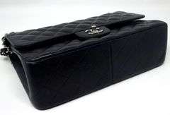 Chanel large black double flap Caviar bag