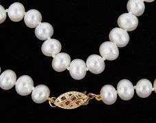 Elegant Cultured Pearls with 14K Gold Clasp