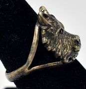Wolf Head Ring in Sterling Silver