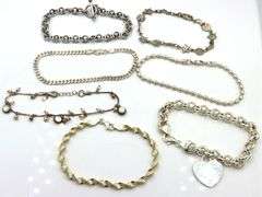 Group lot of 7 Vintage 925 sterling silver bracelets