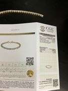 CERTIFIED 14K YELLOW GOLD DIAMOND TENNIS BRACELET