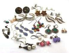 Group lot of Vintage 925 sterling silver earrings