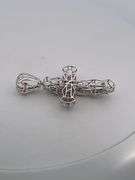CERTIFIED BRAND NEW 14K WHITE GOLD DIAMOND CROSS CHARM / PENDANT