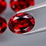 Outstanding color! 6.02ct real ruby red Garnet set!!
