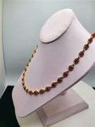 18" Necklace with 37 Natural Rubies, Diamond Accents & 36 Emerald Design Elements in Sterling Silver
