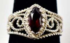 Red Garnet Gemstone Ring in Sterling Silver