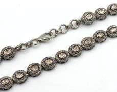 Darling Antique 14K Gold Over Sterling Silver Cognac Diamond Center Stone & Diamond Necklace
