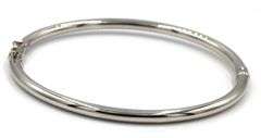 Easy to Wear 14K WG Hinged Bangle Bracelet