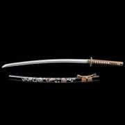 Full Tang Samurai Katana Japanese Sword with Yellow Tsuka