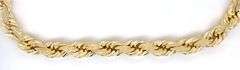 Unisex 10K YG Diamond Cut Rope Bracelet