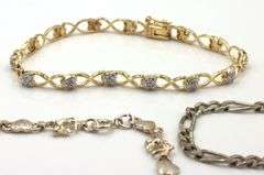 Group lot of 10 vintage 925 sterling silver bracelets