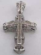 CERTIFIED BRAND NEW 14K WHITE GOLD DIAMOND CROSS CHARM / PENDANT