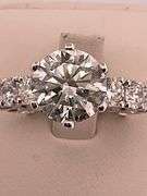 CERTIFIED BRAND NEW 14K WHITE GOLD DIAMOND ENGAGEMENT RING . 8.53 CARATS