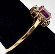 Perfect 10K Yellow Gold Ruby and Diamond Ring