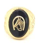 Nice 14K YG Man's Horseshoe Black Onyx Man's Ring