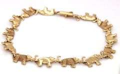 Neat 14K YG Elephant Link Bracelet