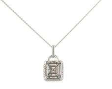 New 1.74ctw Baguette and Round Diamond Frame Pendant Necklace in 14K