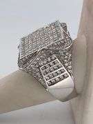 BRAND NEW MEN'S CERTIFIED 14K WHITE GOLD LARGE DIAMOND RING 9.00 CARATS