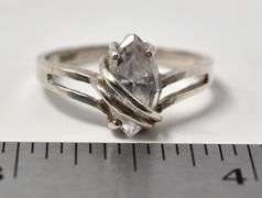 White Cz Ring in Sterling Silver