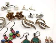 Group lot of Vintage 925 sterling silver earrings