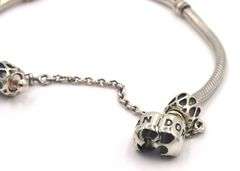 Pandora bracelet with end chain beads