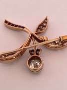 CERTIFIED UNIQUE ANTIQUE FK LADIES DIAMOND BROOCH