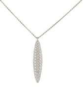 New 2.85ctw Diamond Marquise Shaped Dome Pendant Necklace in 14K
