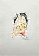 Rare Pencil Signed Salvador Dali Original Aquatint from 'Eight Mortal Sins', 1966