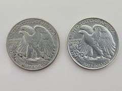 1945 D & 1946 Walking Liberty Half Dollars