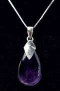 Amethyst Gemstone Pendant Necklace in Sterling Silver