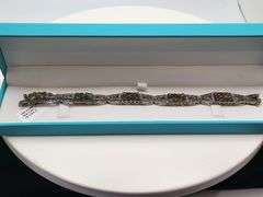 Elegant over 5.5ct Natural black opal with 2.99 ct diamond Bracelet-  in Sterling Silver – Size 7