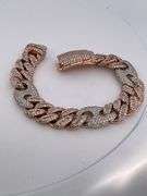 Men's Certified Diamond Puff Gucci Miami Cuban Link Bracelet ( 18 MM ) 17.00 carats of diamonds