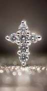 Sparkling 14 Kt White Gold Plated Simulated Diamond Cross Pendant