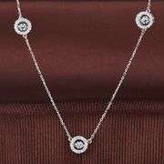 Stunning "diamond by yard" style dancing stone necklace in Sterling Silver