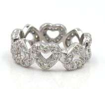 14kt White gold 1.80ctw heart shaped diamond eternity band
