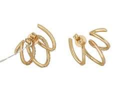 New 0.94ctw Diamond Swirl Abstract Earrings in 14K