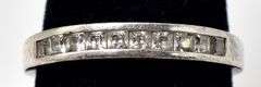 Inlaid Clear Cz Band Ring in Sterling Silver