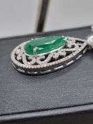 4.35ct Colombian Emerald Pendant with 0.72ct Natural Diamonds in Sterling Silver