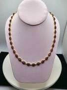 18" Necklace with 37 Natural Rubies, Diamond Accents & 36 Emerald Design Elements in Sterling Silver