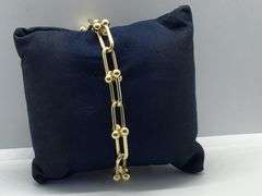 14K Yellow Gold Vintage Horse-shoe Italian Bracelet