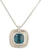 David Yurman Chatelaine 0.41ctw Diamond and Hampton Blue Topaz Pendant Necklace in Sterling