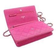 Chanel Classic WOC Pink Caviar Quilted on Chain Wallet